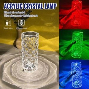 Diamond Rose Table Light 10 Color Crystal Charging And Soft Touch Light