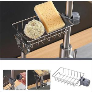 Adjustable Sink Drain Stainless Steel Rack Sponge Storage Faucet Holder Soap Drainer Shelf Basket Organizer Kitchen Bathroom Accessories