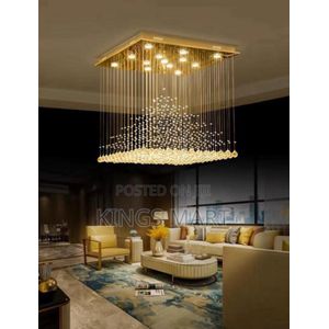 Raindrop crystal chandelier light luxury centerpiece.