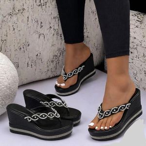 Women’s Elegant Pearl Wedge Slippers