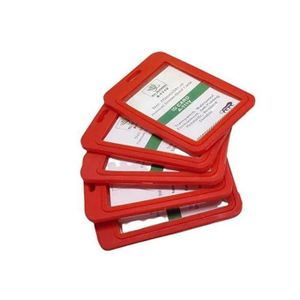 Red Plastic ID Card Holder Case