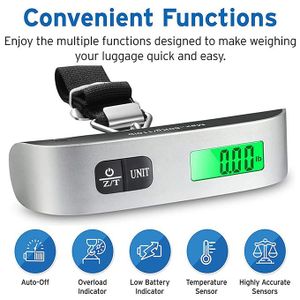 FREETOO Portable Luggage Scale Digital Travel Scale Suitcase Scales Weights  with Tare Function 110 lb/ 50KG Capacity