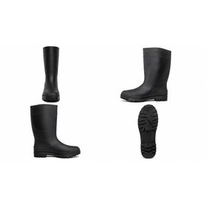 non safety PVC Rainboot Wellington Boot - Waterproof Long Rain Boot - Anti-Slip Sole - Black size 43