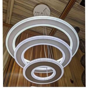 Modern 3-Ring LED Chandelier Pendant Light – Adjustable Luxury Ceiling Lamp for Living Room, Dining Room & Bedroom