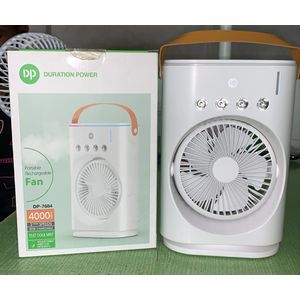 High quality DP Duration Power DP-7684 Rechargeable Desk Fan & Mist Air Cooler - 4000mAh