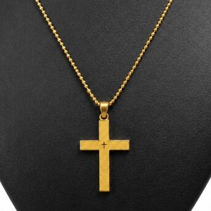 Classic Stainless Steel Gold Cross Chain Necklace – Unisex