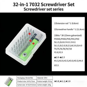 32 in 1 Mini Magnetic ScrewDriver Repair Kit -Green