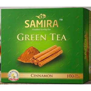 Samira Green Tea with Cinnamon and Rich in Antioxidants - 100 Tea Bags