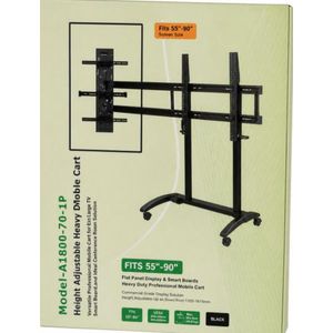 Heavy Duty Adjustable Mobile Cart For Large TV Fits 55-90”Screens 