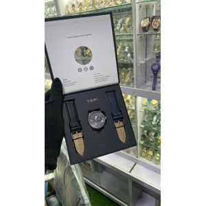 Tomi  Classic Blue Premium Edition with Date Genuine Leather