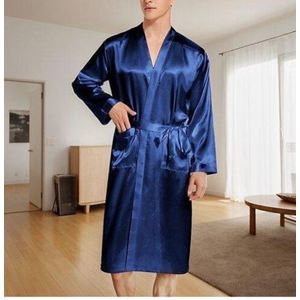 Luxury Men’s Satin Sleeping Robe – Soft Silky Nightwear, Lounge & Bath Robe with Waist Belt