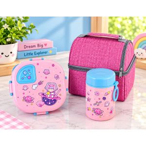  food/lunch box, water bottle and lunch bag