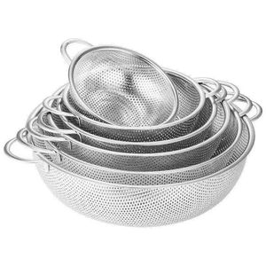 6 piece Stainless Steel Collander Sieves- Sieve Basket Mesh Food Strainer