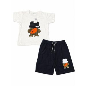 Nil White Casual Top and Shorts for Children