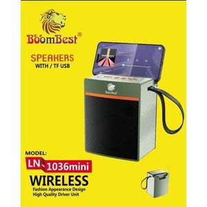 BoomBest LN-1036mini - Wireless Bluetooth Speaker, SMALL BUT MIGHTY, Deep Bass, USB/FM/AUX/TF, Portable Party Sound
