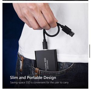 2TB Portable SSD External Hard Drive - Storage Disk Space
