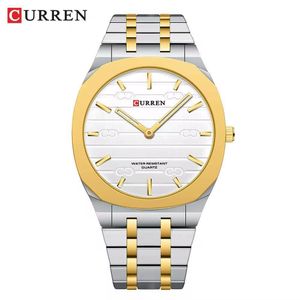 Curren Top Quality Men's Water Resistant Wristwatch two toned  White