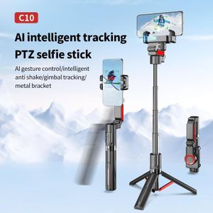 C10 Handheld Stabilizer Gimbal Smartphones AI Face Tracking Vlog Live Streaming Selfie Stick Tripod