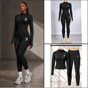 BETABODY Women’s Sportswear Set – Fitted Long Sleeve Jacket and High-Waist Gym Pants Women's 2-Piece Casual Sports wear Vest, Female Ladies Elastic Tracksuits Long-Sleeve Top & Pant Trouser, Suitable for Gym And Casual Wear