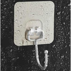 CYFAZA Large 10 Pack For Hanging Heavy Duty Adhesive Wall Hooks 22 Lbs Waterproof Transparent Hooks For Keys Bathroom Shower Outdoor Kitchen