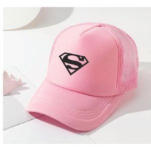 Mauton Baby pink super man truckers face cap 