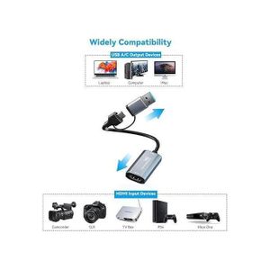 4K HDMI Video Capture To USB-C Video & Audio Capture Card For Game Streaming, Teaching, And Recording – Compatible With Mac, PS4, Switch, Xbox, And More