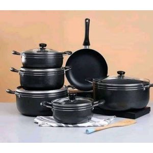 Thyme & Table 12pcs Kitchen Cookware Set Non-Stick Cooking Pots and Pans,  Green