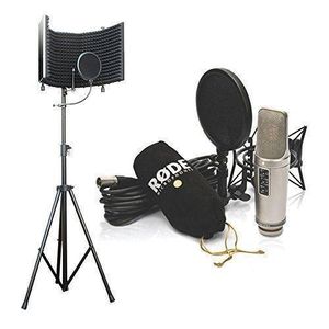 Rode NT2-A Cardioid Condenser Microphone Studio Bundle With Microphone Isolation Shield With Stand