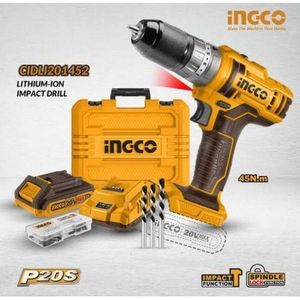 Ingco Cordless Impact Drill Screw Machine 20V With Tools