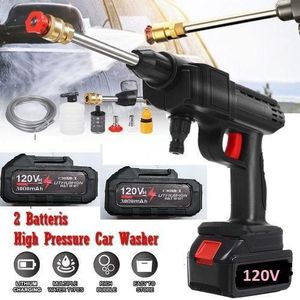 Double Battery Rechargeable Cordless High Pressure Multi-purpose Car Washer 120VH 15000MAH