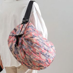 Foldable Large Capacity Shopping Bag, Ultra Lightweight Portable Reusable Eco Tote Bag, Waterproof Handbag for Grocery, Travel, Clothes Storage, Single Shoulder Carry Bag