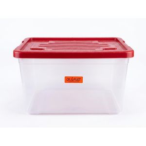 Ok Plast Heavy Duty Utility Box /Storage Bin With Wheels 70Litres (Lid Color May Differ)
