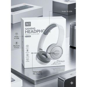 MZ M-2208 Wireless Gaming Headphone Over-Ear Bluetooth 5.3 Stereo Headset With Detachable Mic