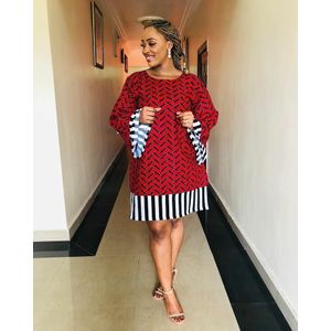 Fashion S Ankara Style Clothes For Women Party Robe African Dresses Plus  Size Clothing Fashion Print Square Neck Ruffle Long Skirt-Color3