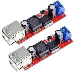 2pcs DC 6V-40V To 5V 3A Double USB Charge DC-DC Step-down Converter Module For Vehicle Charger LM2596 Dual USB