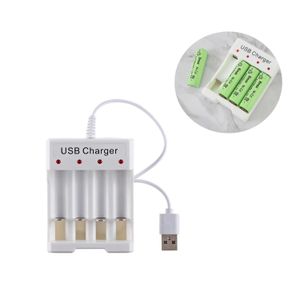 ShebSheb 1‑Piece 4‑Bay USB Battery Charger – Universal AA/AAA Ni‑MH Ni‑Cd Rechargeable Battery Charger with LED Indicator