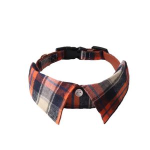TD Dog Checked Necktie Kerchief Collar 1.5x24-35cm