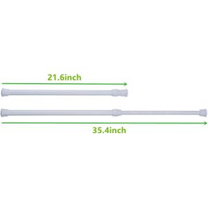 2pcs Spring Loaded Curtain Rods Extendable Tension Curtain Pole 55-90 cm