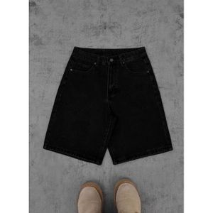 Lansly Flat edge Jean Short-Black