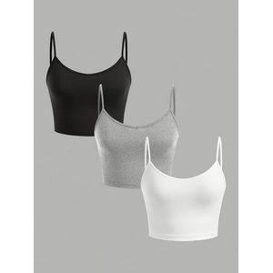 3pcs women's fitted short casual tank tops