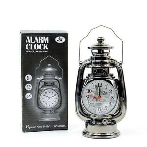 Vintage Alarm Clock Retro Oil Lamp Alarm Clock Watch.1Pc-black