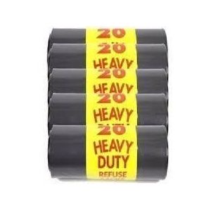 5 Rolls: Heavy Duty Disposable Waste Bin Refuse Nylon Garbage Bags - 20pcs each