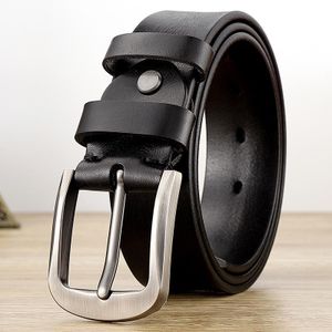 Ozy & Ozera Classic Casual Men's  Leather Belt with Buckle Black