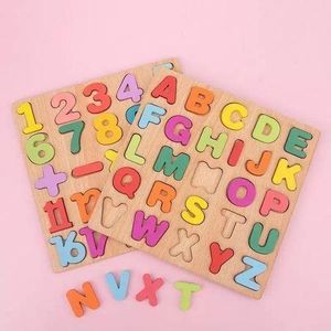 2IN1 Kids Alphabets Letters / Numbers Montessori Wooden Learning Board Puzzle Toys Alphabet / Numbers 