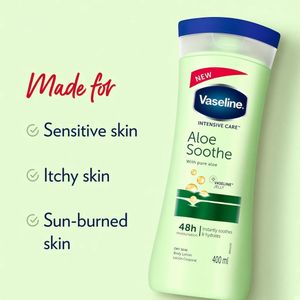 Vaseline Aloe Soothe Jelly Lotion for 48hrs Deep Intense Hydration For Dry Skin - 400ml