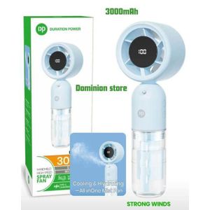 Dp Rechargeable 3000mAH Portable Hand Misting Fan (7645)