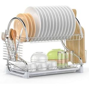 2 Layers Stainless Steel Dish Drainer