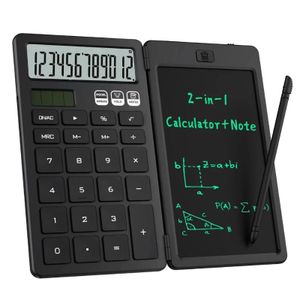 Calculator with a writing pad,2 in 1,LCD Writing Bord,AB0606,Baterie solara,black