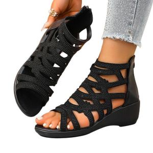 Women's Rhinestone Gladiator Wedge Sandals – Elegant, Comfortable & Stylish