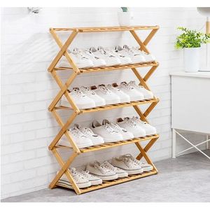 Multi-purpose Foldable Shoe Rack Bamboo